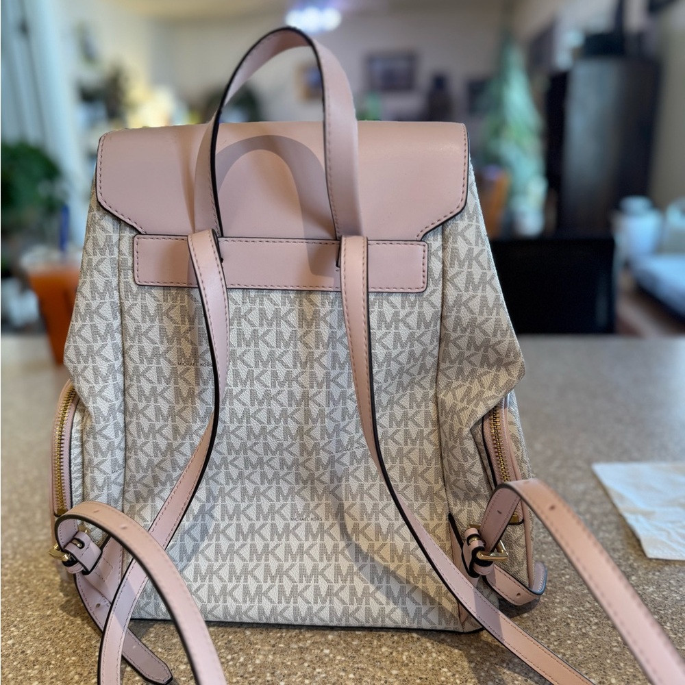 Michael Kors Pink and Cream Women's Backpack - Picture 3 of 9